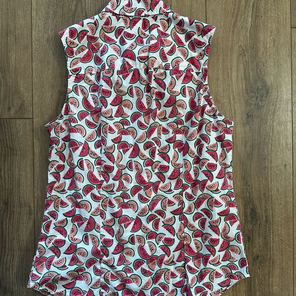 J. Crew Watermelon Print Sleeveless Button down Blouse Women’s size XS summer - Picture 7 of 10